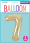 CHAMPAGNE GOLD "7" NUMERAL FOIL BALLOON 86CM (34")